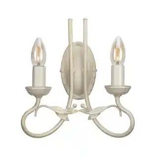 Elstead Lighting kinkiet Olivia OV2 ivory, złota patyna, oprawa w kolorze kości słoniowej