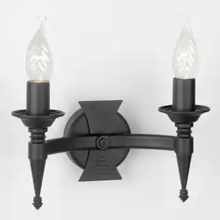 Elstead Lighting kinkiet SAXON SAX2 czarny, oprawa ścienna, nowoczesny design, metalowa, 2 punkty, kolekcja SAXON
