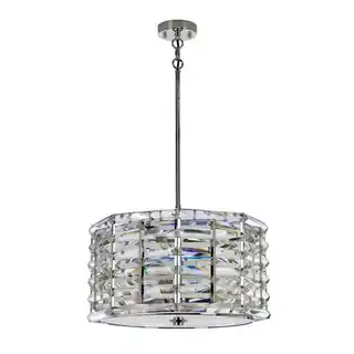 Elstead Lampa kryształowa wisząca Shoal polerowany nikiel 4-płomienna