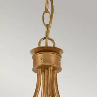 Elstead lampa kryształowa wisząca Windsor4 złota patyna, oprawa z kryształami, nowoczesny design