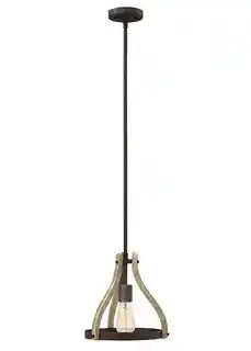 Elstead Middlefield HK lampa loft wisząca, industrialny design, stalowa konstrukcja, biały klosz, długość 60 cm