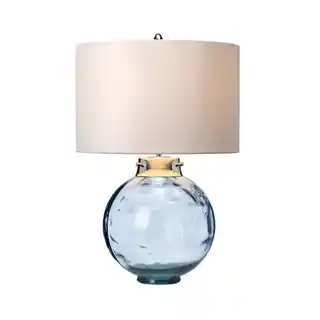 Elstead Lampa stołowa Kara niebieska, oprawa nikiel, abażur jasnoszary, model DL-KARA-TL-BLUE