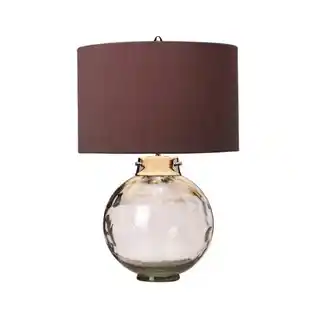 Elstead Lighting Lampa stołowa Kara przydymione szkło, niklowana oprawa, ciemnofioletowy abażur, model DL-KARA-TL-SMOKE