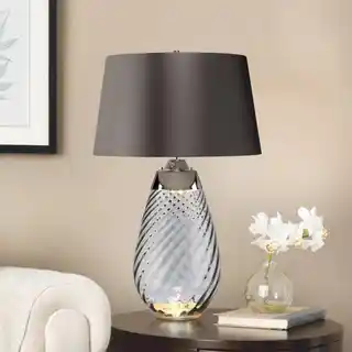 Elstead Lighting Lampa stołowa Lena LENA-TL-L-SMOKE dymiona, brązowy abażur