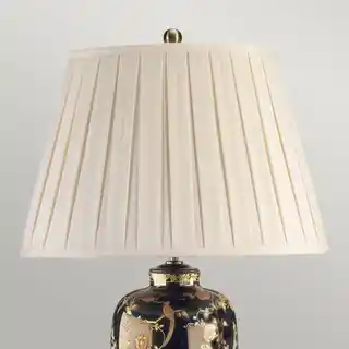 Elstead lampa stolowa Luis Collection Blackbirds, czarna, nowoczesny design, ceramiczna podstawa, 40 cm wysokości