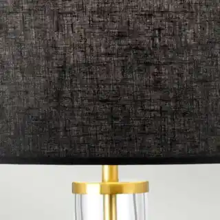 Elstead Lighting Lampa stołowa Orb szkło przejrzyste postarzałe mosiądz czarny abażur
