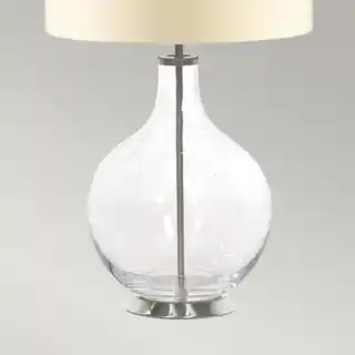 Elstead Lampa stołowa Orb orb tl clear polerowany nikiel kremowy abażur