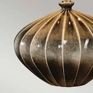 Elstead Lampa stolowa Pumpkin Rib, szkło mleczne, chromowana podstawa, kolekcja Pumpkin, model TL
