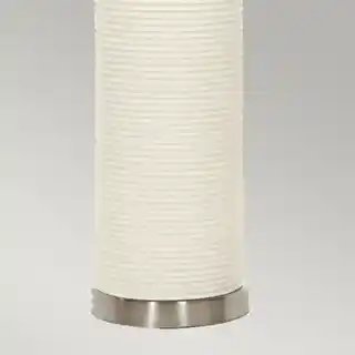 Elstead lampa stołowa Ripple biała, oprawa z elementami niklu, czarny abażur, model RIPPLE-TL-WHT-B