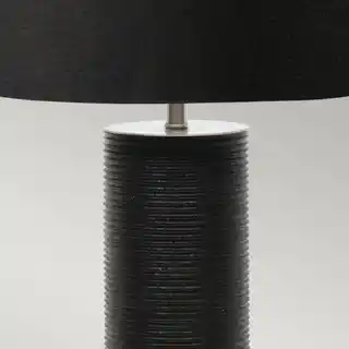 Elstead Lighting Lampa stołowa Ripple Ripple TL czarna, elementy polerowanego niklu