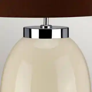 Elstead Lighting Lampa stołowa Victor Victor duża kremowa z brązowym abażurem