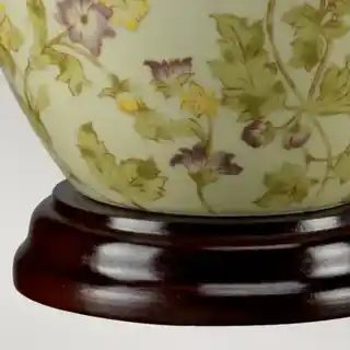 Elstead Lampa stołowa Yellow Flowers żółta z abażurem kości słoniowej, model YELLOWFLOWERS-TL