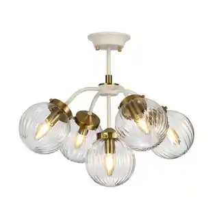 Elstead Lighting Lampa wisząca Cosmos DL-COSMOS5 kremowa postarzałe mosiądz kolekcja Cosmos