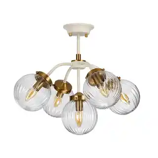 Elstead Lighting Lampa wisząca Cosmos DL-COSMOS5 kremowa postarzałe mosiądz kolekcja Cosmos