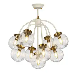 Elstead Lighting Lampa wisząca Cosmos DL-COSMOS9 kremowa postarzałe mosiądz oprawa kolekcja Cosmos