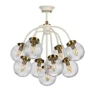 Elstead Lighting Lampa wisząca Cosmos DL-COSMOS9 kremowa postarzałe mosiądz oprawa kolekcja Cosmos