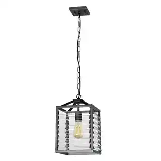 Elstead Lampa wisząca Louvre LOUVRE 1P, chrom, szklany klosz, nowoczesny design