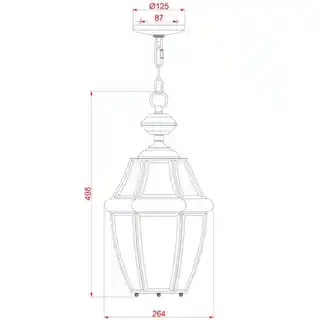 Elstead Newbury QZ-NEWBURY8-L-AC lampa wisząca zewnętrzna miedź IP23, oprawa na łańcuchu