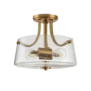 Elstead Lighting Hollister lampa sufitowa półplafon szczotkowany mosiądz QZ-HOLLISTER-SF-BB