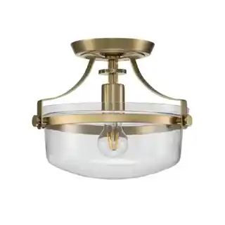 Elstead Lighting Penn Station lampa sufitowa półplafon szczotkowany mosiądz model QZ Penn Station F BB