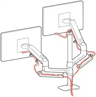 Ergotron LX Dual Stacking Arm uchwyt biurkowy na dwa monitory, biały, wysokie punkty montażowe