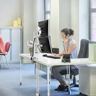 Ergotron LX Dual Stacking Arm uchwyt biurkowy na dwa monitory, biały, wysokie punkty montażowe