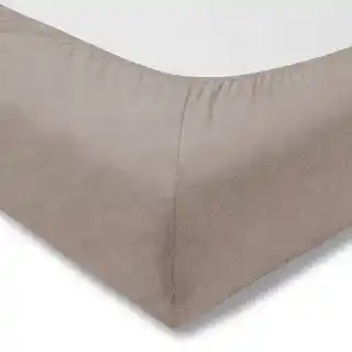 Estella Prześcieradło welurowe z gumką Latte, 160x200 cm, beżowe, 175 g/m2