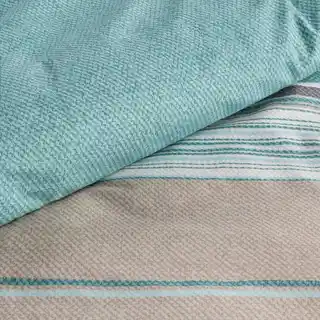 EUROFIRANY CLASSIC RENFORCE DELUXE Komplet pościeli SARA 36 z wysokogatunkowej bawełny z wzorem w pasy 220x200cm jasnoturkusowy, jasnopomarańczowy