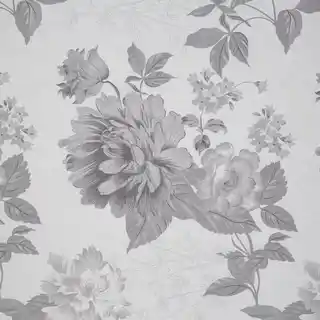EUROFIRANY CLASSIC RENFORCE DELUXE Komplet pościeli SARA z wysokogatunkowej bawełny z nadrukiem dużych kwiatów 140x200cm biały, szary