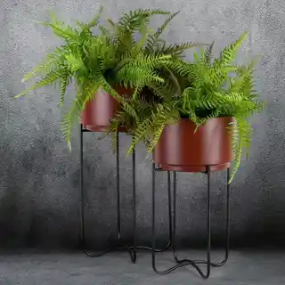 Eurofirany doniczka osłonka ceramiczna 31x31 brązowa