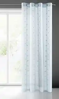 Eurofirany firana Bonnie 140x250 cm niebieska srebrne serca