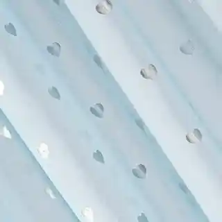 Eurofirany firana Bonnie 140x250 cm niebieska srebrne serca