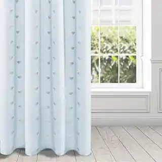 Eurofirany firana Bonnie 140x250 cm niebieska srebrne serca