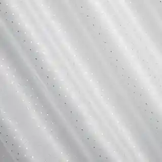 Eurofirany Firana gotowa SIBEL z srebrnym nadrukiem drobnych kwadracików 300x250cm biały, srebrny przelotki/koła