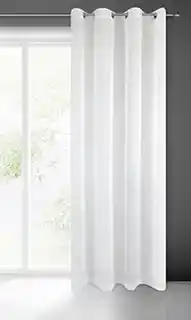 Eurofirany Firana gotowa TIA z gładkiego matowego woalu 140x250cm biały przelotki/koła