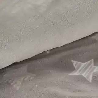 Eurofirany Pościel flanelowa 160x200 cm beżowa z nadrukiem gwiazdek polar, miękki polar, bezowy
