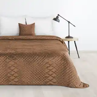 Eurofirany narzuta Luiz 3 170x210 cm welurowa ceglasty geometryczna