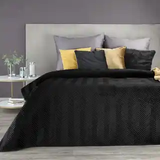 Eurofirany narzuta Sofia 170x210 cm welurowa czarna
