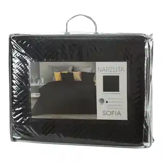Eurofirany narzuta Sofia 170x210 cm welurowa czarna