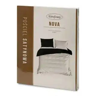 Eurofirany Nova komplet pościeli satynowej 160x200 cm bawełniana jednokolorowa biała czarna