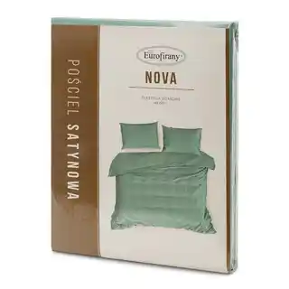 Eurofirany Nova komplet pościeli satynowej 160x200 cm bawełniana jednokolorowa miętowa