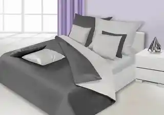 Eurofirany Pościel satynowa 140x200 srebrna stalowa dwustronna Nova 3