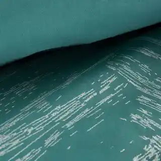 Eurofirany Pościel satynowa 160x200 Metalic 6 turkusowa srebrna w pudełku geometria