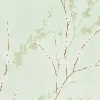 Eurofirany Pościel satynowa 160x200 Nelly 2 gałązki pistacjowa