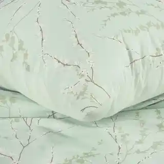 Eurofirany Pościel satynowa 160x200 Nelly 2 gałązki pistacjowa