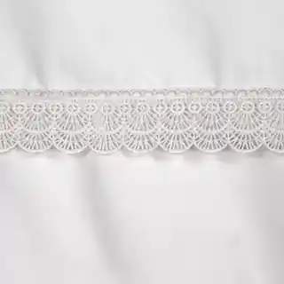 Eurofirany Pościel satynowa 160x200 Retro 6 biała z koronką