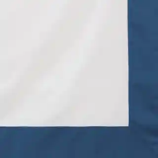 Eurofirany Pościel satynowa Laura 220x200 biała granatowa ozdobna krawędź