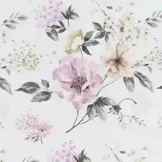 Eurofirany Pościel satynowa 220x200 Spring 31 biała różowa kwiaty NEW24