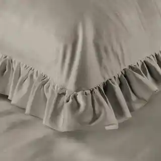 Eurofirany Pościel satynowa 220x200 Venus kawowa z falbanką