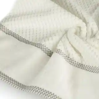EUROFIRANY PREMIUM Ręcznik CALEB z bawełny frotte o strukturze drobnej krateczki 50x90cm kremowy